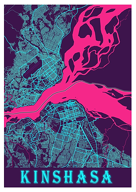Kingshasa Neon City Map