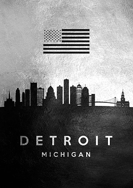 Detroit Michigan Skyline