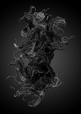 Chaotic Lines Art 26 BW