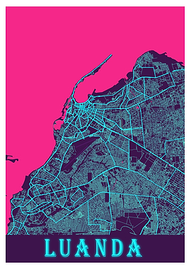 Luanda Neon City Map