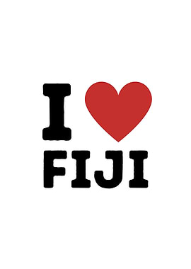 I Love Fiji Simple Heart