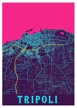 Tripoli Neon City Map