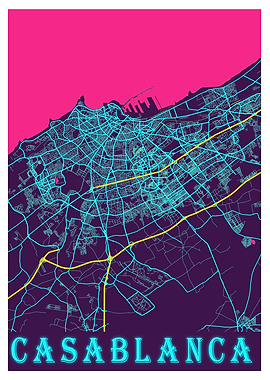 Casablanca Neon City Map