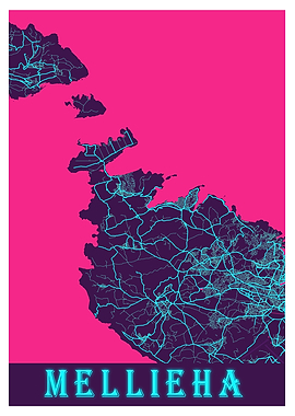 Mellieha Neon City Map