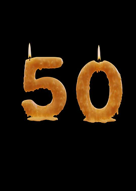 50th Birthday As Candles