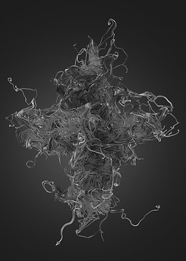 Chaotic Lines Art 36 BW