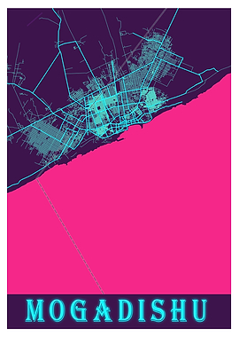 Mogadishu Neon City Map