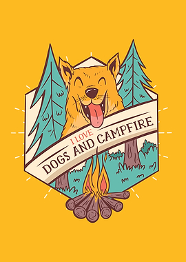I love dogs and campfire