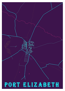 Port Elizabeth Neon Map