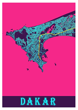 Dakar Neon City Map