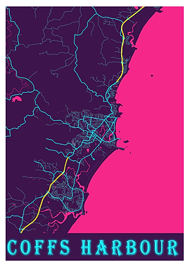 Coffs Harbour Neon Map