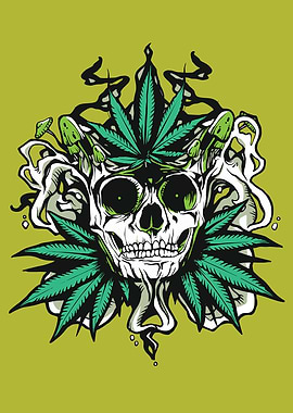 Weed Mushroom Skull