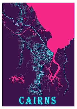 Cairns Neon City Map