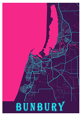 Bunbury Neon City Map