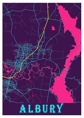 Albury Neon City Map