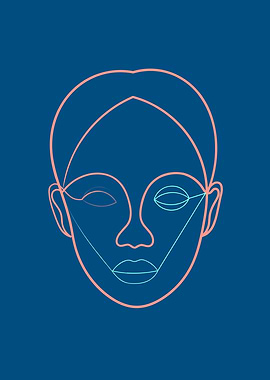 Minimal Portrait On Blue