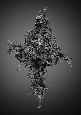 Chaotic Lines Art 38 BW