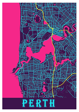 Perth Neon City Map