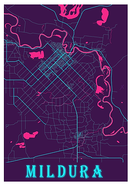 Mildura Neon City Map