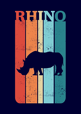 Vintage Retro Rhino Gift
