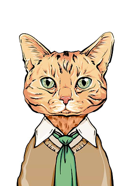 Scottish cat portrait art