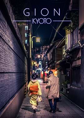 Geisha on Gion alley