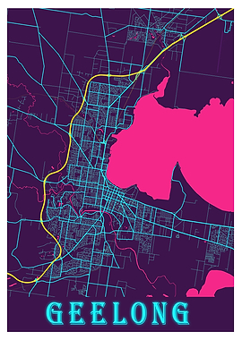 Geelong Neon City Map