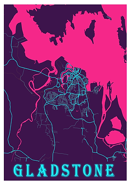 Gladstone Neon City Map