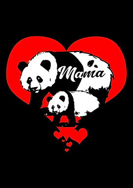 Panda Mama With Baby Bear