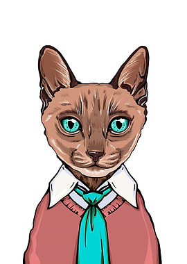 Siamese cat student art