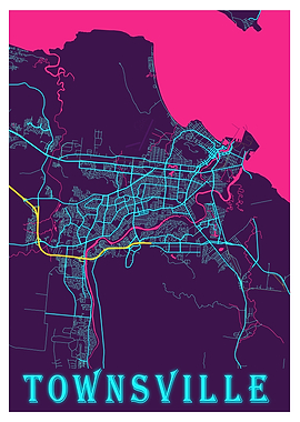 Townsville Neon City Map