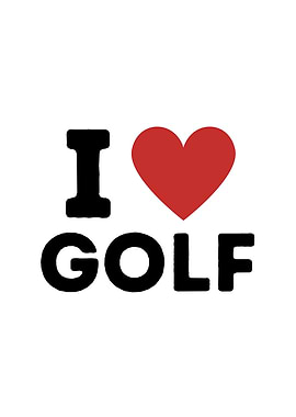 I Love Golf Simple Heart