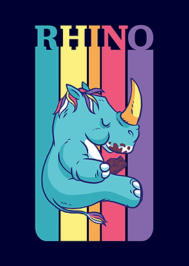 Cute Rhino Cartoon Chubby