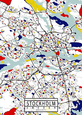 Stockholm Map Mondrian