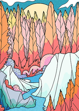 A blue autumn stream