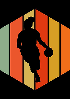 Basketball woman retro