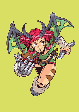 Anime Winged Demon Girl