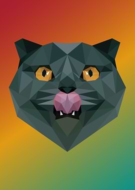 Black Cat in Lowpoly