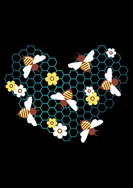 Beekeeping Bees Heart