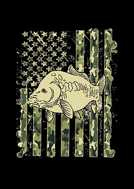 Patriotic Fishing US Flag