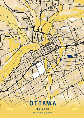 Ottawa Yellow City Map