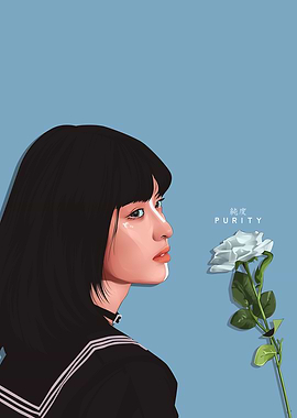 Girl with a white rose