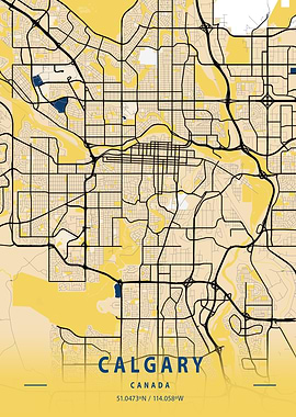 Calgary Yellow City Map