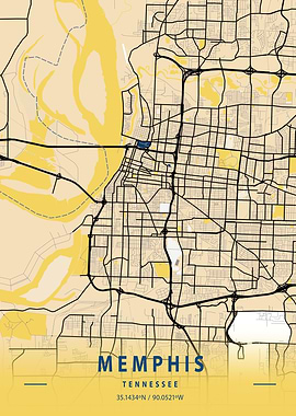 Memphis Yellow City Map