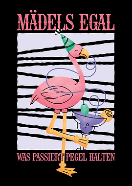 Girls Drinking Flamingo