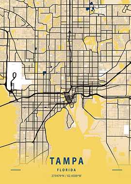 Tampa Yellow City Map