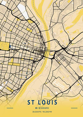 St Louis Yellow City Map