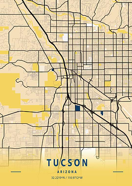 Tucson Yellow City Map