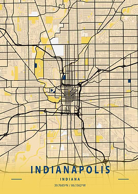 Indianapolis Yellow Map