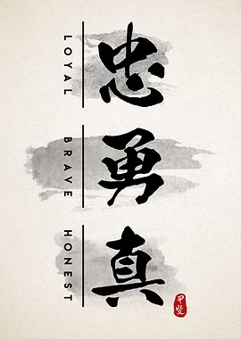 Loyal Brave Honest Kanji